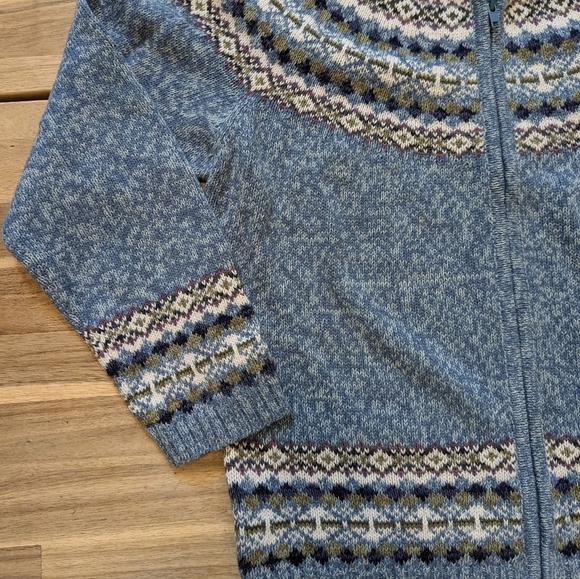 Vintage Fair Isle Holiday Zip -up Sweater - Picture 6 of 8